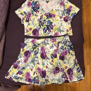 Torrid Floral Top with Pink and Yellow Accents